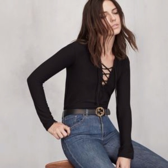 Reformation Tops - Reformation Long Sleeve Lace Up Top